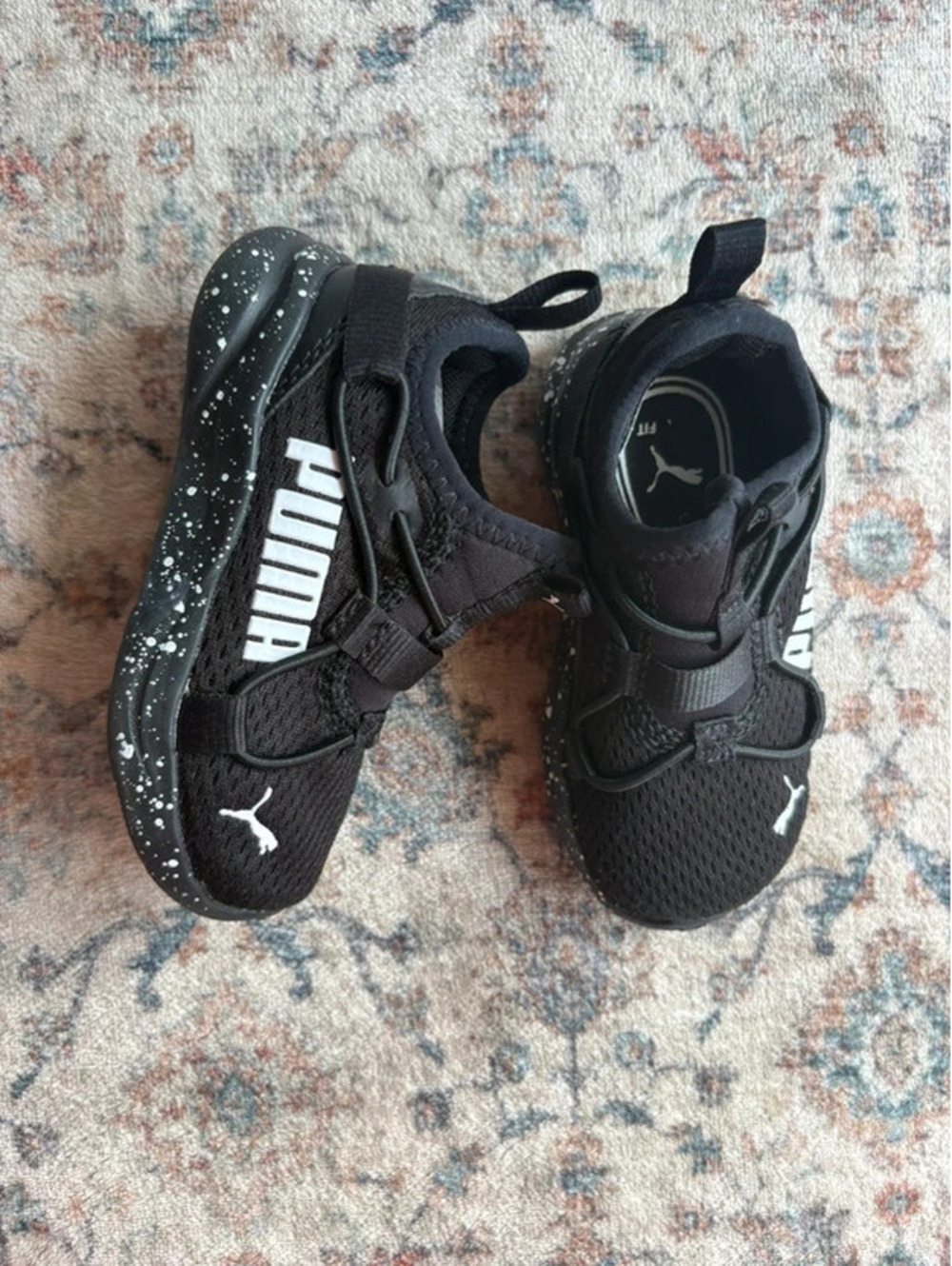 5C Black and White Slip On Toddler Boys Puma Sneakers